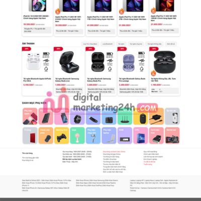 chân trang Theme Flatsome bán điện thoại mẫu giống cellphones