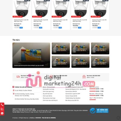 chân trang Theme mẫu wordpress shop bán camera