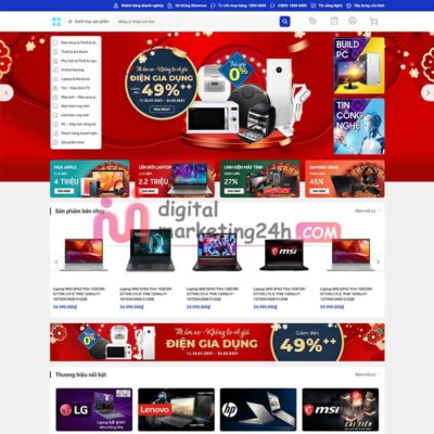 Trang chủ Theme wordpress bán máy tính, laptop - giống phongvu.vn