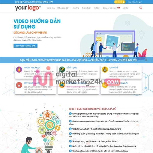 trang chủ theme bán theme wordpress-flatsome mẫu
