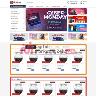trang chủ theme mẫu wordpress shop bán camera