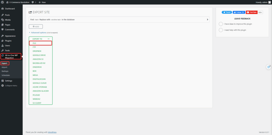 Cách cài đặt và sử dụng Plugin All in One WP Migration