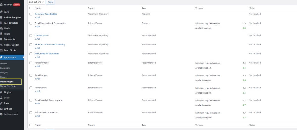 cách cài đặt các plugins trong Soledad Theme