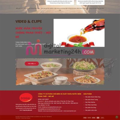 Chân trang Theme mẫu bán nước mắm truyền thống