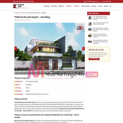 Hình ảnh trang sản phẩm theme mẫu kiến trúc, thiết kế nhà, biệt thự
