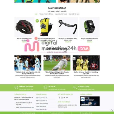 Hình ảnh chân trang theme WordPress bán đồ thể thao