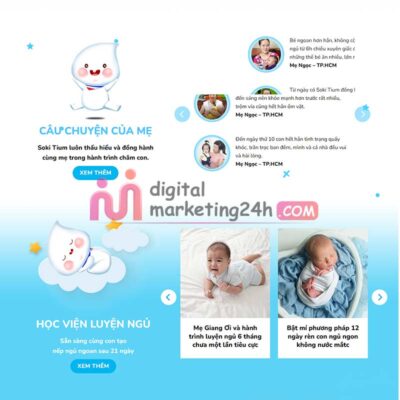 Hình ảnh 3 trang chủ theme mẫu bán sữa ngủ ngon cho bé