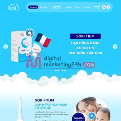 Hình ảnh trang chủ theme mẫu bán sữa ngủ ngon cho bé