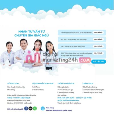 Chân trang theme mẫu bán sữa ngủ ngon cho bé
