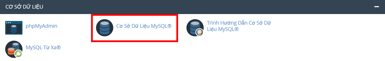 Cọn phần cơ sở dữ liệu trong cpannal