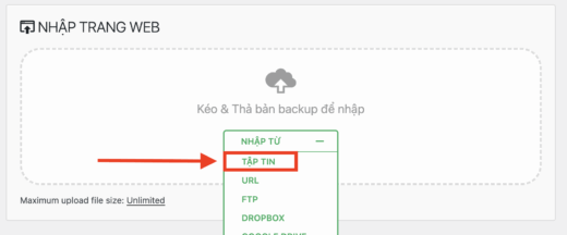 Tiến hành nhập theme
