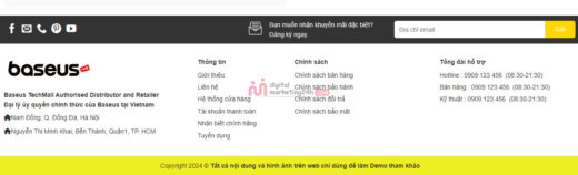 Footer bố cục 4 cột 