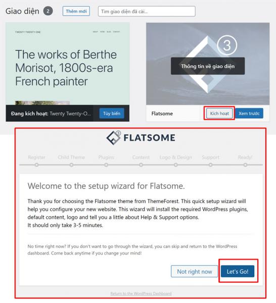 Kích hoạt theme flatsome