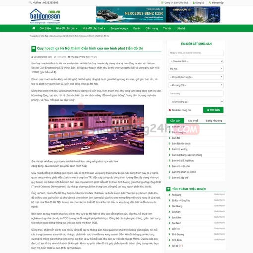 Phần đăng tin của theme