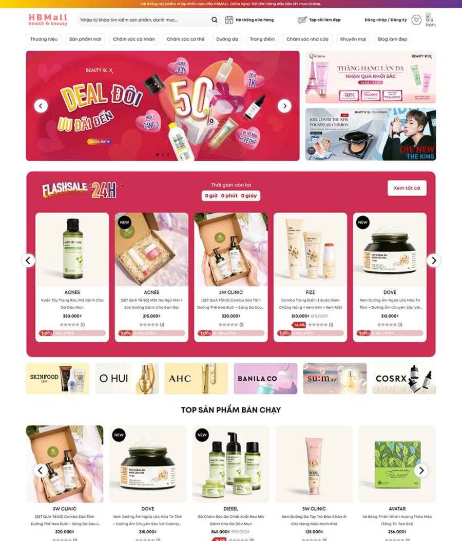 Bố cục trang chủ đẹp