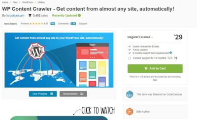 Giá plugin WP Content Crawler