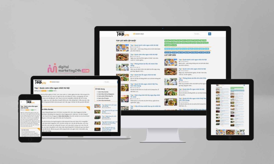 Theme wordpress blog toplist chuẩn SEO, đa ngành nghề