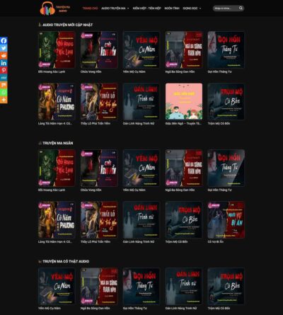 Theme wordpress web truyện ma audio