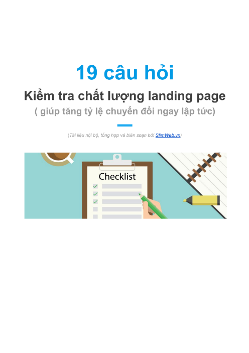 19 câu hỏi Kiểm tra chất lượng landing page