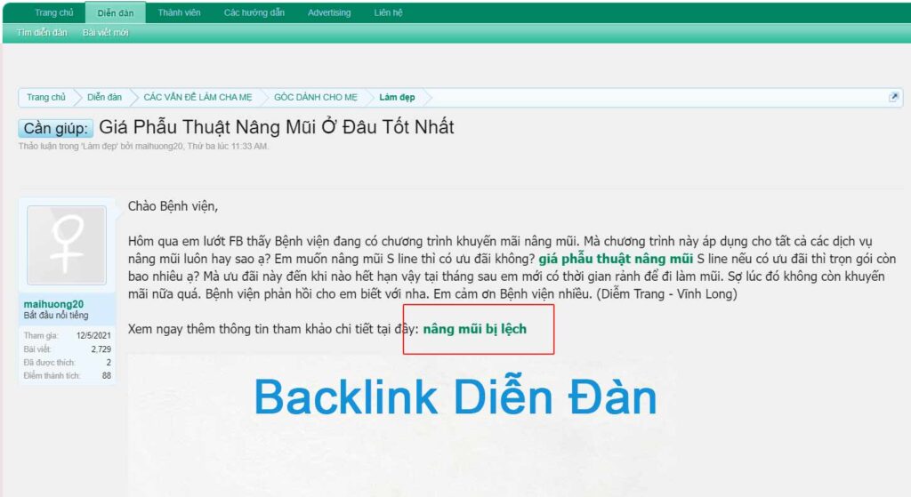 Backlink đến từ diễn đàn