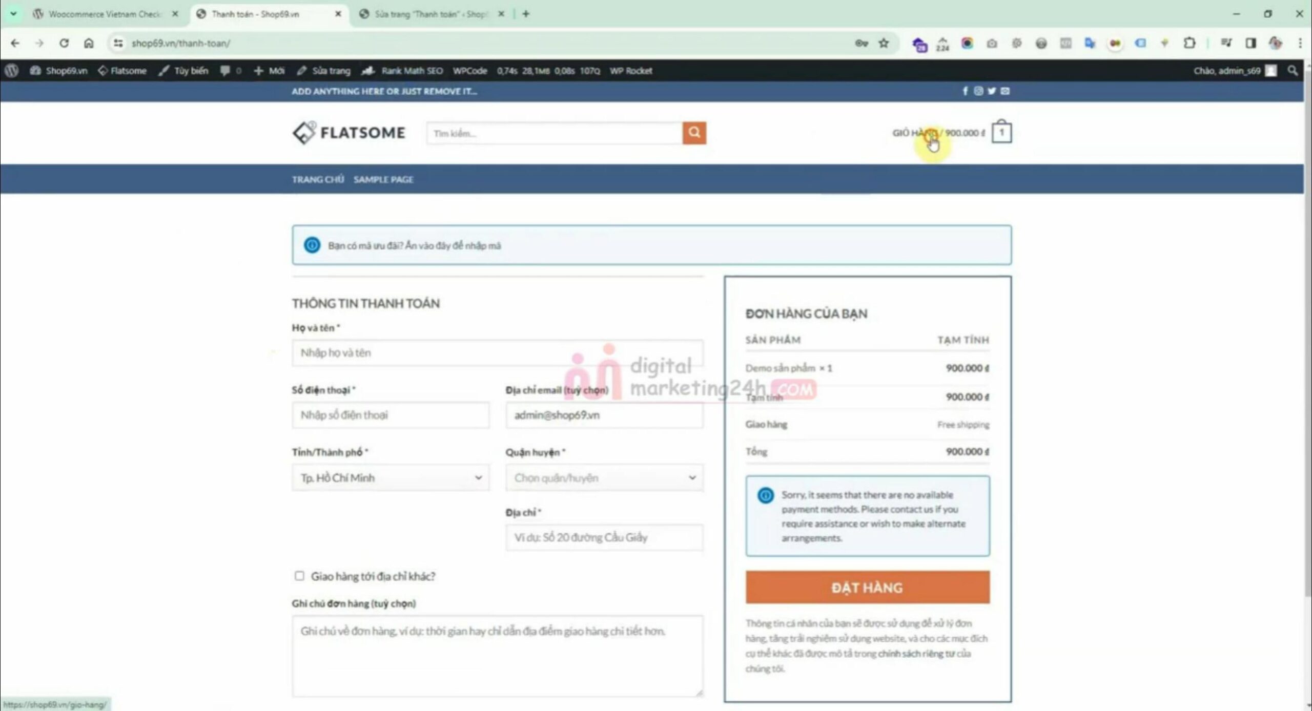 Cách chuyển trang checkout và cart Flatsome về giao diện cũ