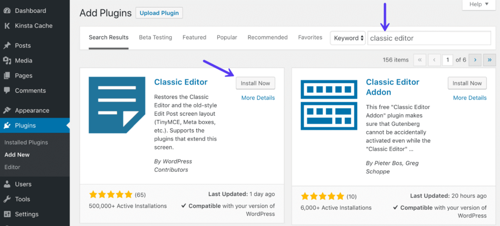 Cách 1: Sử dụng plugin Classic Editor
