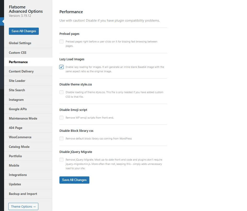 Theme flatsome tích hợp sẵn Lazy Load