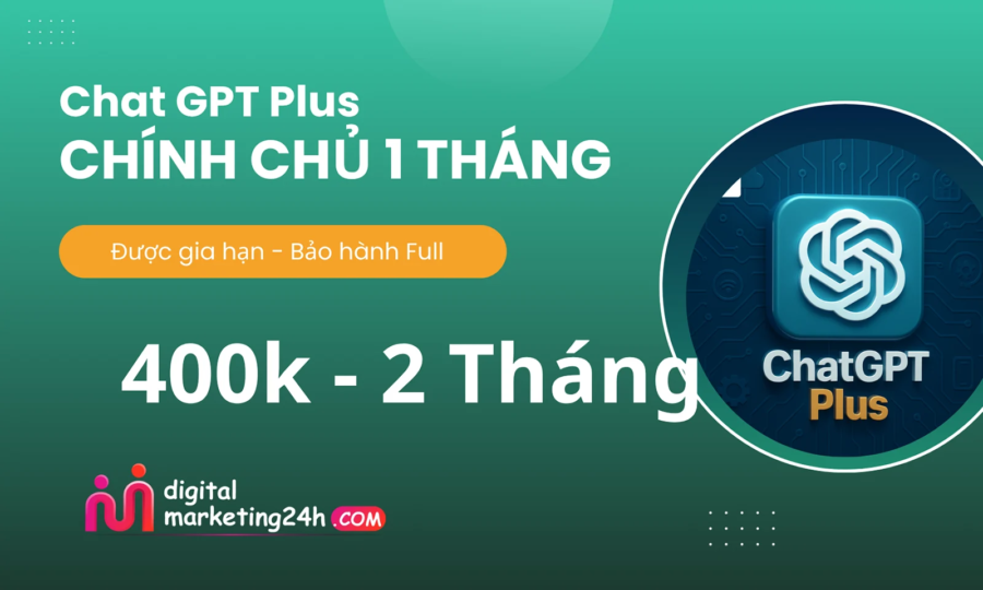 Chat GPT Plus (chính chủ) 2 tháng - Bảo hành Full