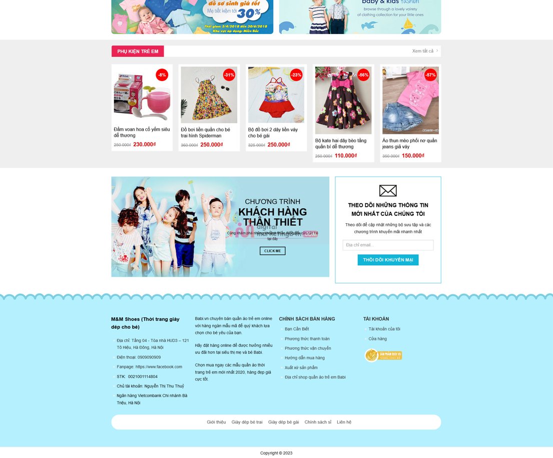 Demo Source Code WordPress Mẹ và bé – Thời trang