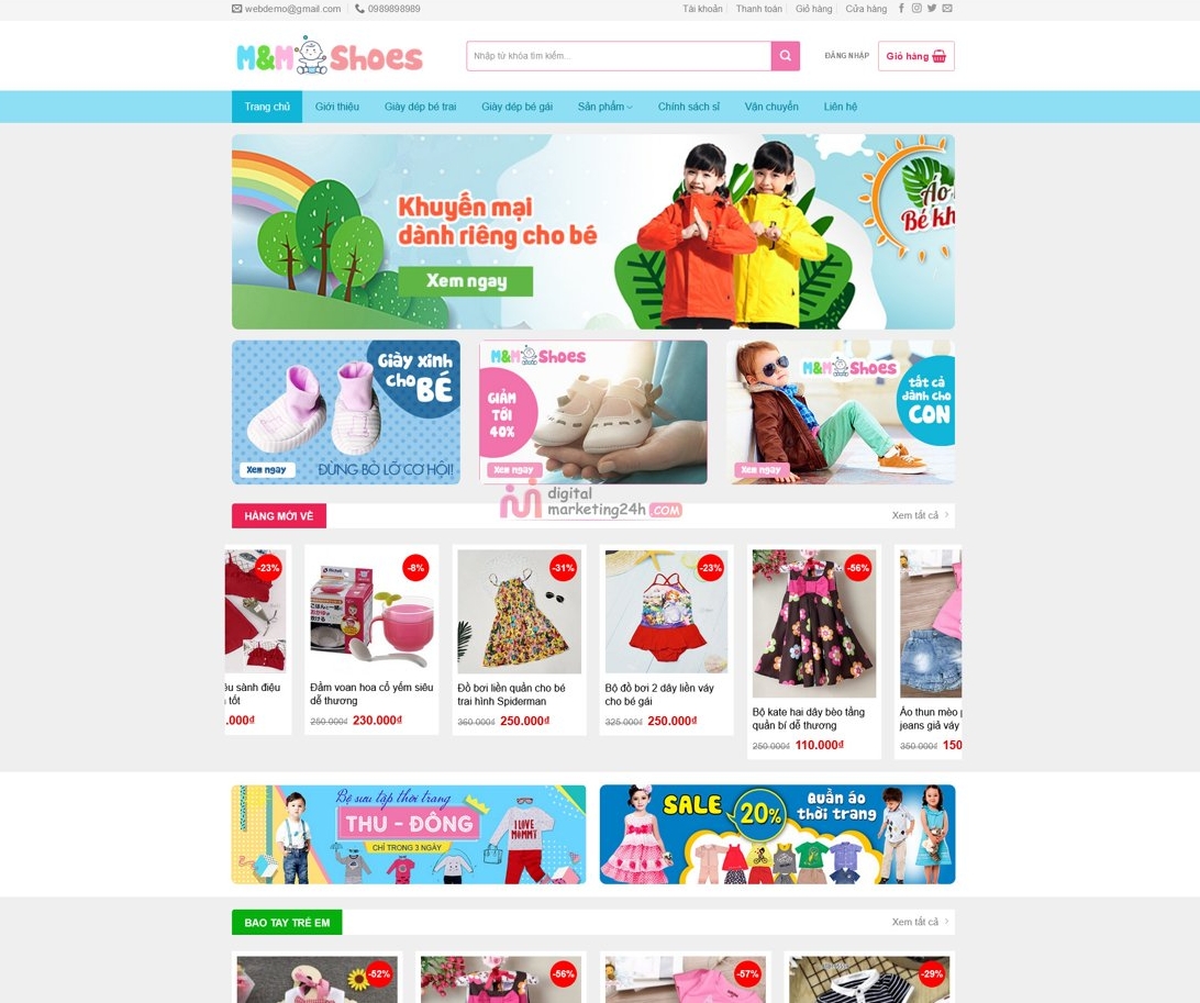 Demo Source Code WordPress Mẹ và bé – Thời trang