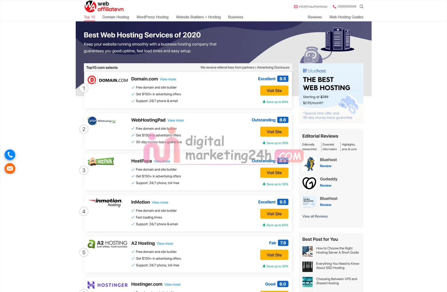 Demo Source code WordPress Website Affiliate - 001