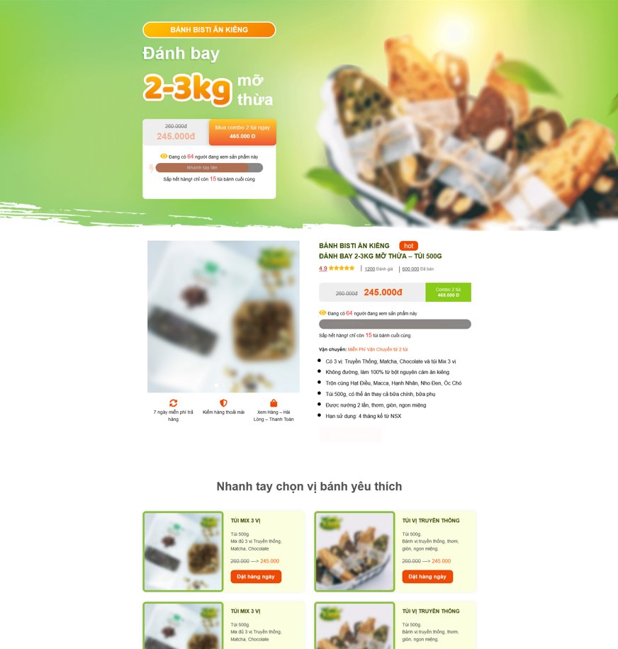 Demo Source Code  wordpress lading pape bán bánh ăn kiêng