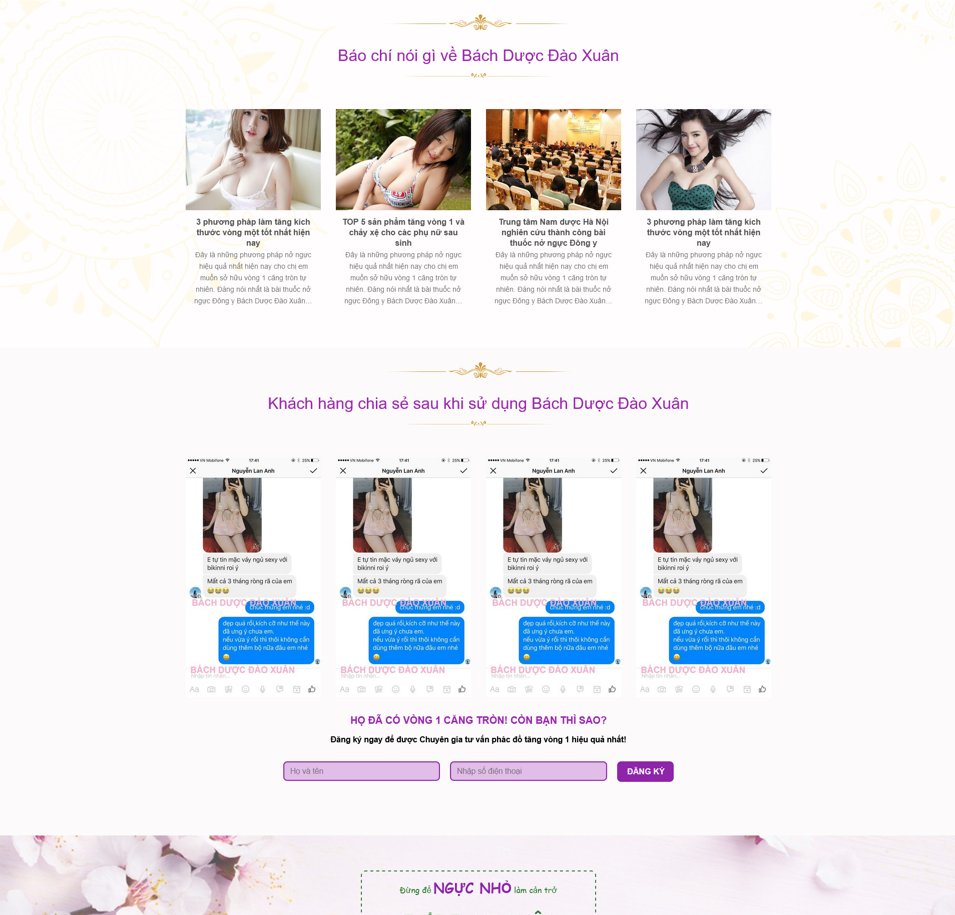 Demo Landing Page kem nở ngực đẹp