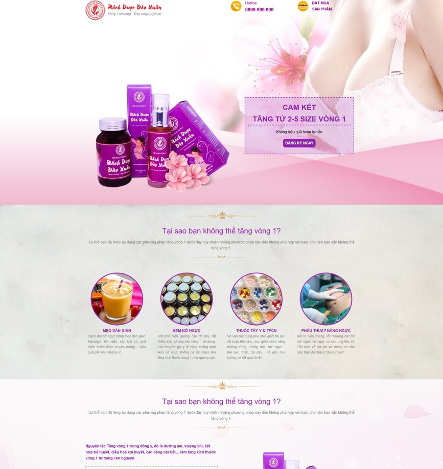 Demo Landing Page kem nở ngực đẹp