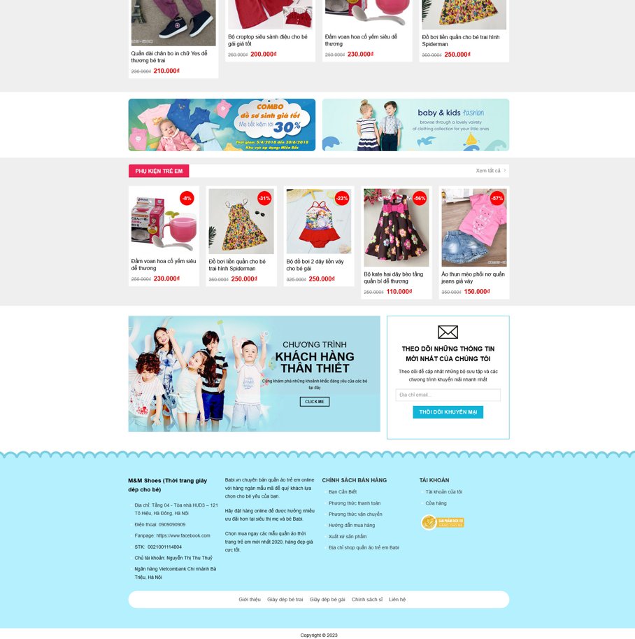 Source Code Website bán quần áo thời trang trẻ em wordpress