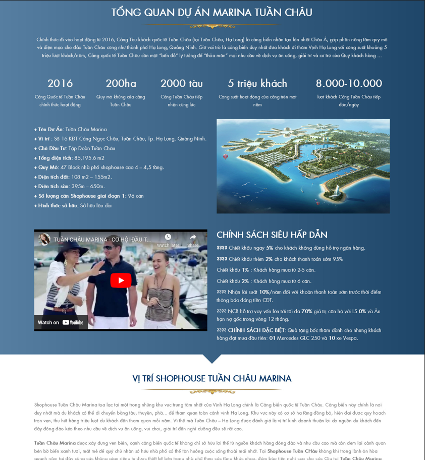 Demo Source Code WordPress bất động sản Marina Tuần Châu