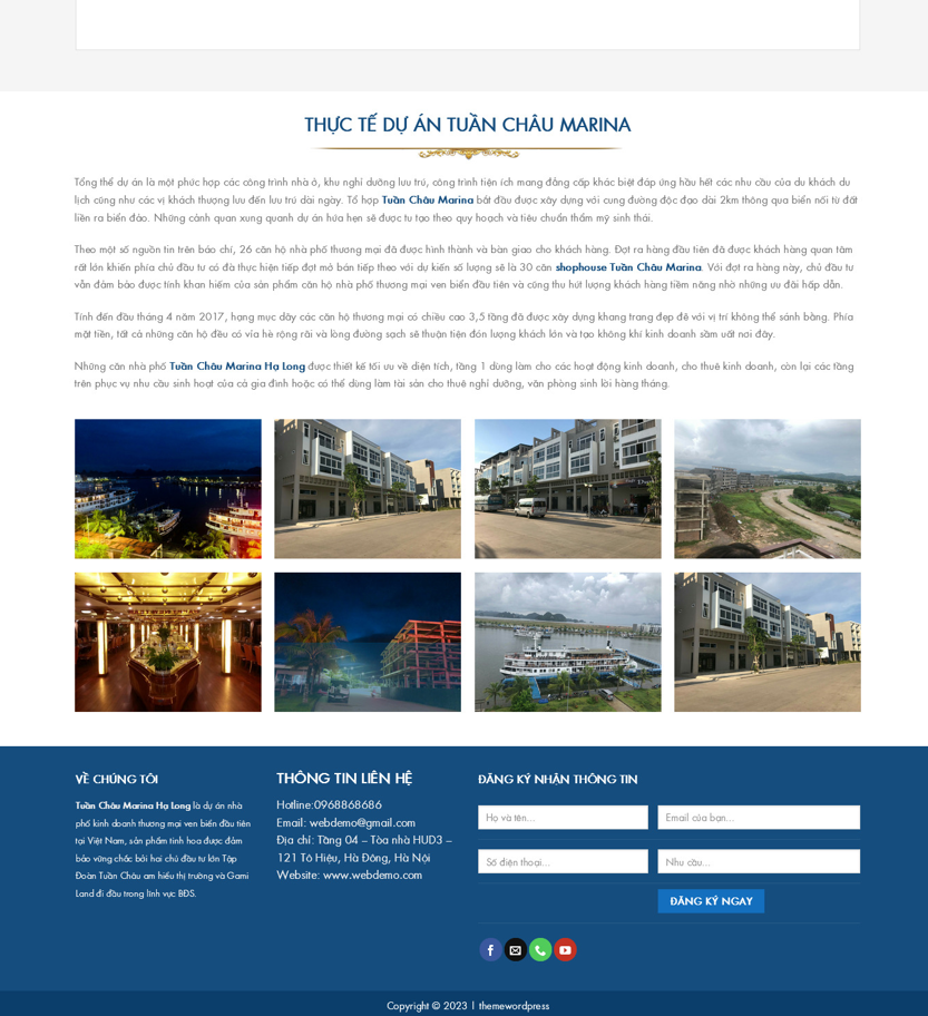 Demo Source Code WordPress bất động sản Marina Tuần Châu