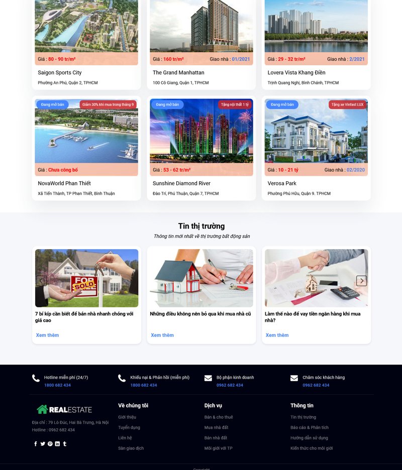 Demo Website bất động sản - Mã 10