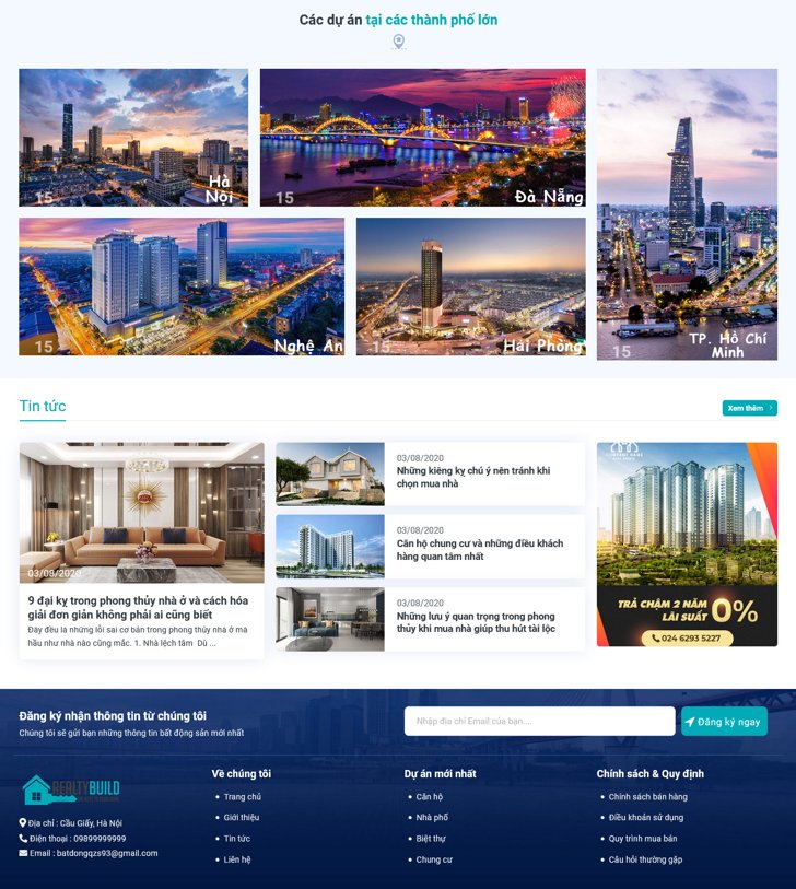 Demo website bất động sản – Mã Vip 09