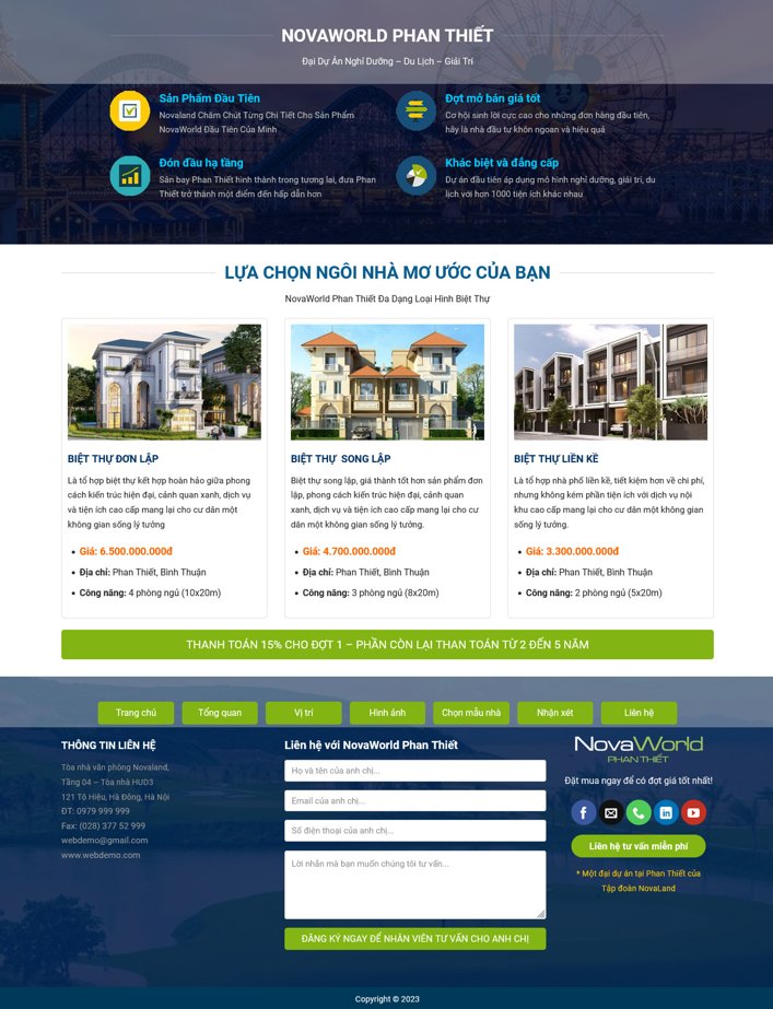 Demo Website landing page bất động sản 03